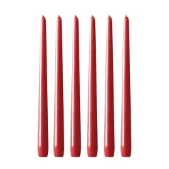 Hilke Collection Kynttilät^Herrgårdsljus kynttilät 30 cm 6-pakkaus, Punainen kiilto