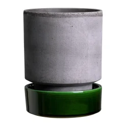 Bergs Potter Ruukut^Hoff ruukku, Ø16 cm, Raw Grey-Emerald Green