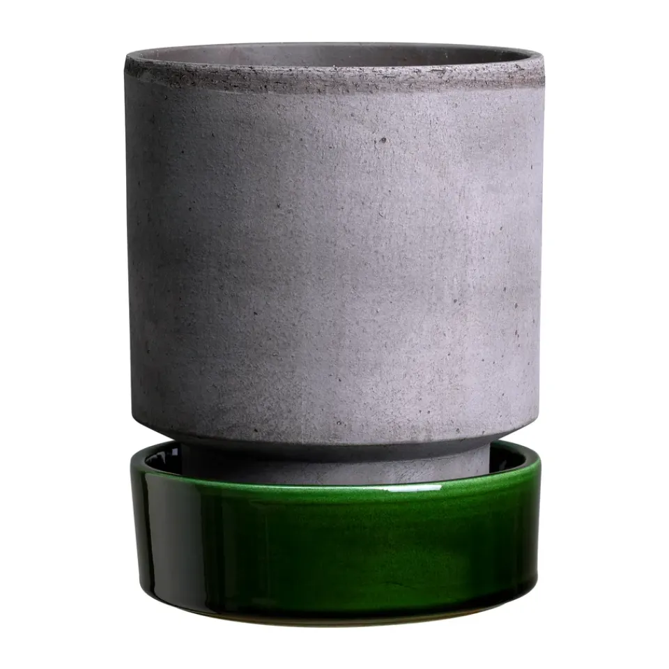 Bergs Potter Ruukut^Hoff ruukku, Ø16 cm, Raw Grey-Emerald Green