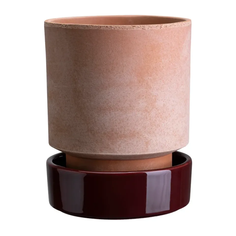 Bergs Potter Ruukut^Hoff ruukku, Ø16 cm, Raw Rosa-Deep Burgundy