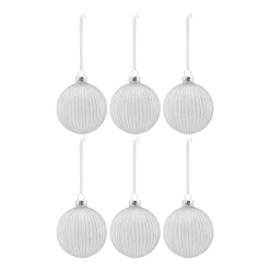 Scandi Living Joulukoristeet^Holiday joulukuusenpallo 6 kpl, White