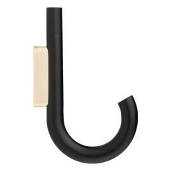 Gejst Koukut & Vaateripustimet^Hook koukku 19 cm, Mustaksi petsattu tammi-messinki