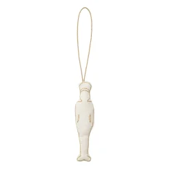 Humdakin Joulukoristeet^Tin Soldier ripustettava joulukoriste puuvilla, Off white/gold
