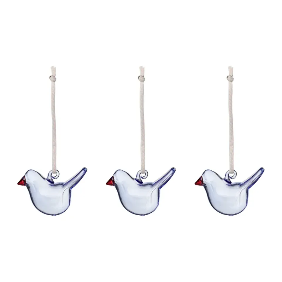 Iittala Pääsiäiskoristeet^lasilintu, Kirkkaansininen, mini, 3-packi