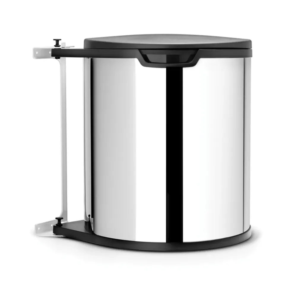 Brabantia Poljinämpärit^Jäteastia kaappiin pyöreä, muovisisäastia (sis. kiinnikkeet) 15 L, Harjattu teräs