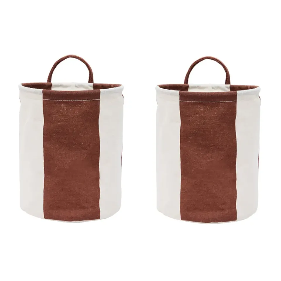OYOY Säilytyskorit^Kara säilytyskori small Ø18x22 cm 2-pack, Muskottipähkinä