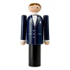 Kay Bojesen Denmark Puuhahmot^Kay Bojesen -sulhanen, Sininen-musta-valkoinen, 18 cm