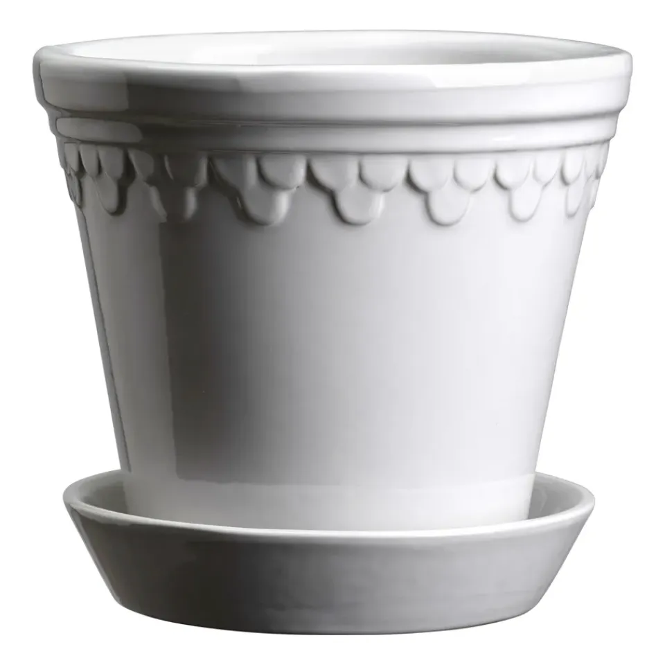 Bergs Potter Ruukut^Københavner ruukku lasitettu Ø14 cm, Mineral White