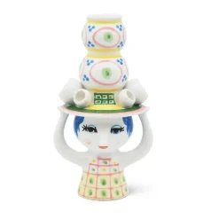 Bjørn Wiinblad Kynttilänjalat & Kyntteliköt^Lady with hat kynttilänjalka K16 cm, Vaaleanpunainen