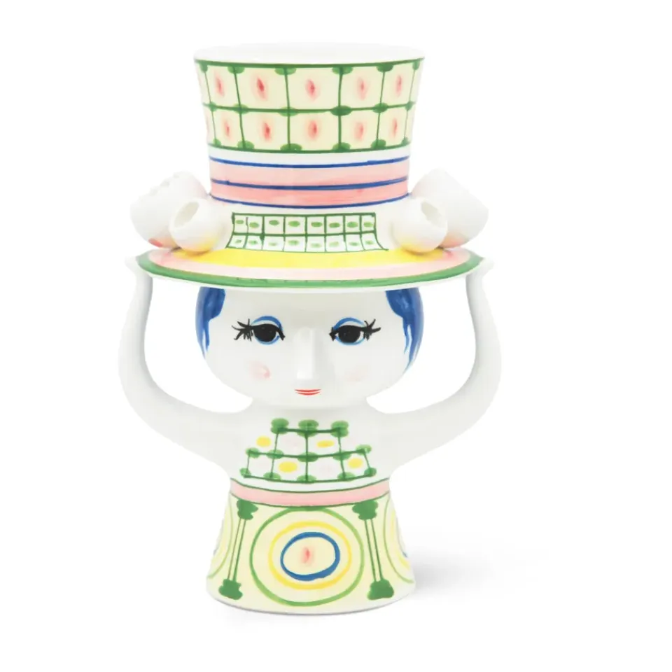 Bjørn Wiinblad Maljakot^Lady with hat vaasi K24,5 cm, Vihreä