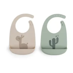 Done by deer Lastenhuoneen Sisustus|Lastenhuoneen Sisustus^Lalee-ruokalappu 2-pack, Hiekanvihreä