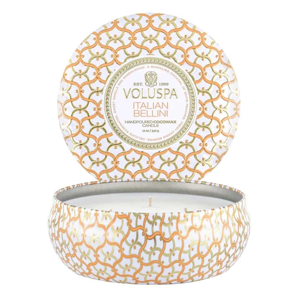 Voluspa Tuoksukynttilät & Tuoksutikut^Maison Blanc 3-wick Tin tuoksukynttilä 40 tuntia, Italian Bellini