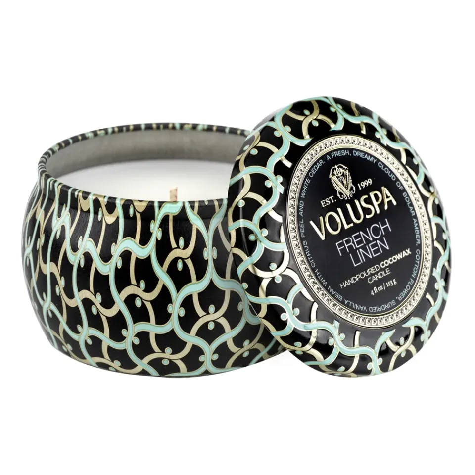Voluspa Tuoksukynttilät & Tuoksutikut^Maison Noir Mini Tin tuoksukynttilä 25 tuntia, French Linen