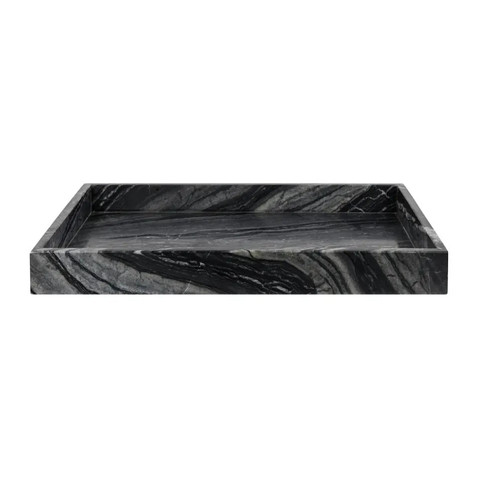 Mette Ditmer Kodinsisustusta Ja Yksityiskohtia|Koristetarjottimet^Marble koristetarjotin large 30x40 cm, Black-grey