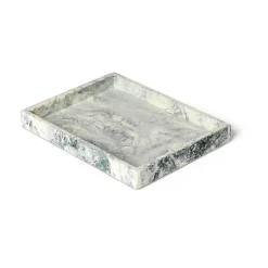 Ferm Living Kodinsisustusta Ja Yksityiskohtia|Koristetarjottimet^Mist koristetarjotin 15x20 cm, Emerald-off white
