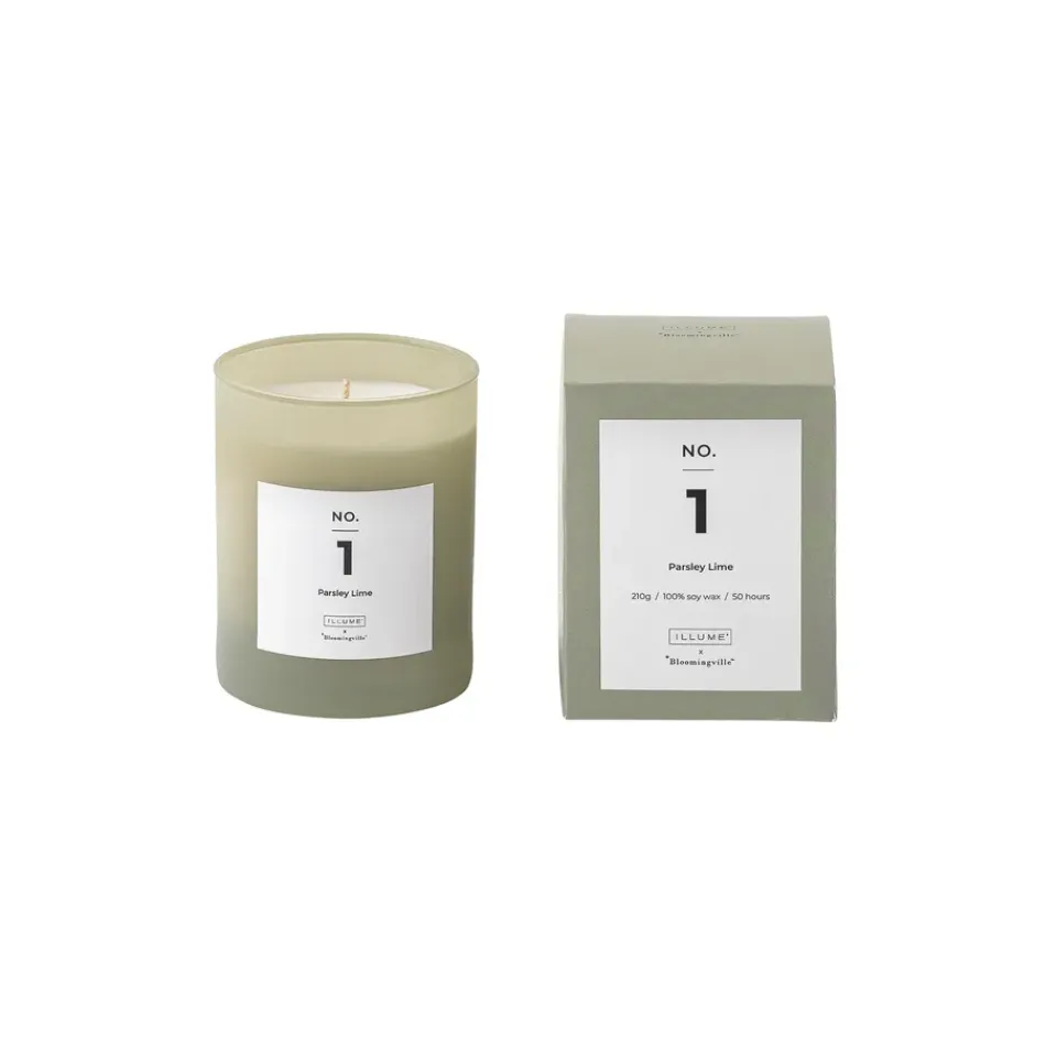 Illume x Bloomingville Tuoksukynttilät & Tuoksutikut^NO. 1 Parsley Lime -tuoksukynttilä, 200 g + Lahjalaatikko