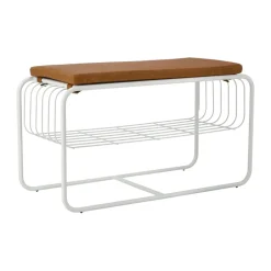 Scandi Living Kenkähyllyt^Nod penkki/kenkähylly 80x36c42 cm, White