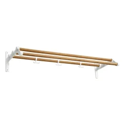 Essem Design Hattuhyllyt^Nostalgi 291 -hattuhylly 100 cm, Bambu-valkoinen
