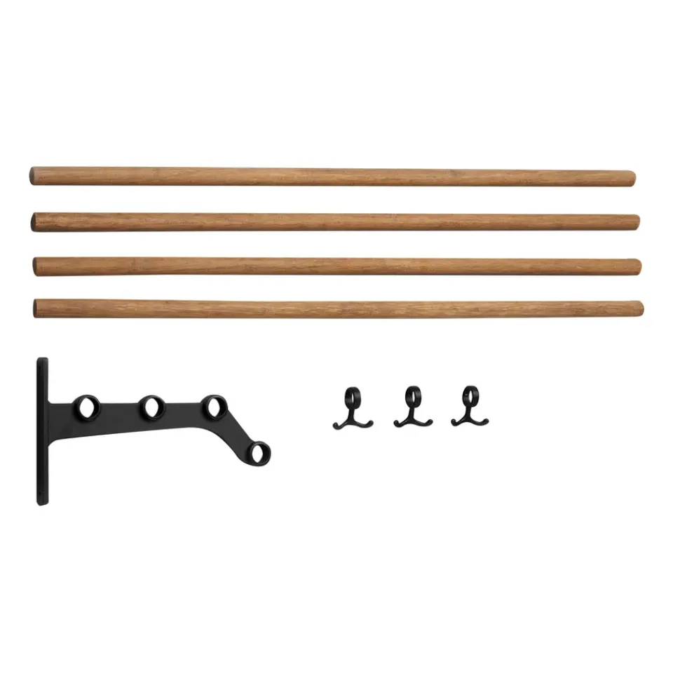 Essem Design Hattuhyllyt^Nostalgi 291 korotettu hattuhylly 100 cm, Bambu-musta