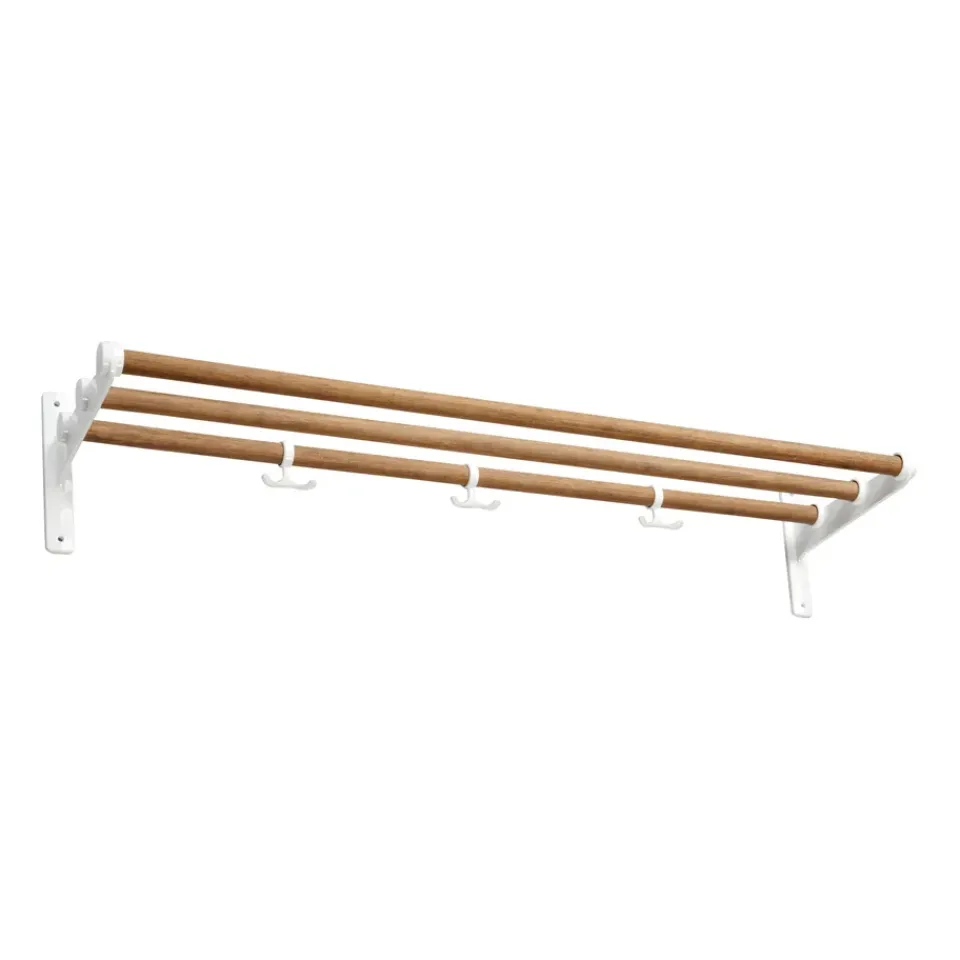 Essem Design Hattuhyllyt^Nostalgi hattuhylly, kenkähylly, Bambu-valkoinen