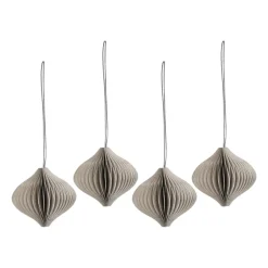 Scandi Living Joulukoristeet^Onion joulukuusenpallot 4 kpl, Beige