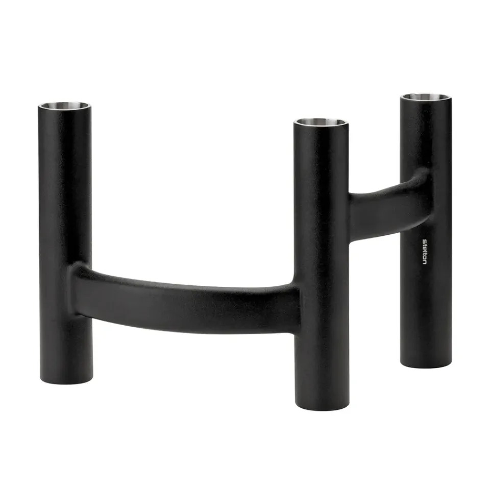 Stelton Kynttilänjalat & Kyntteliköt^Ora kolmihaarainen kynttelikkö, Musta