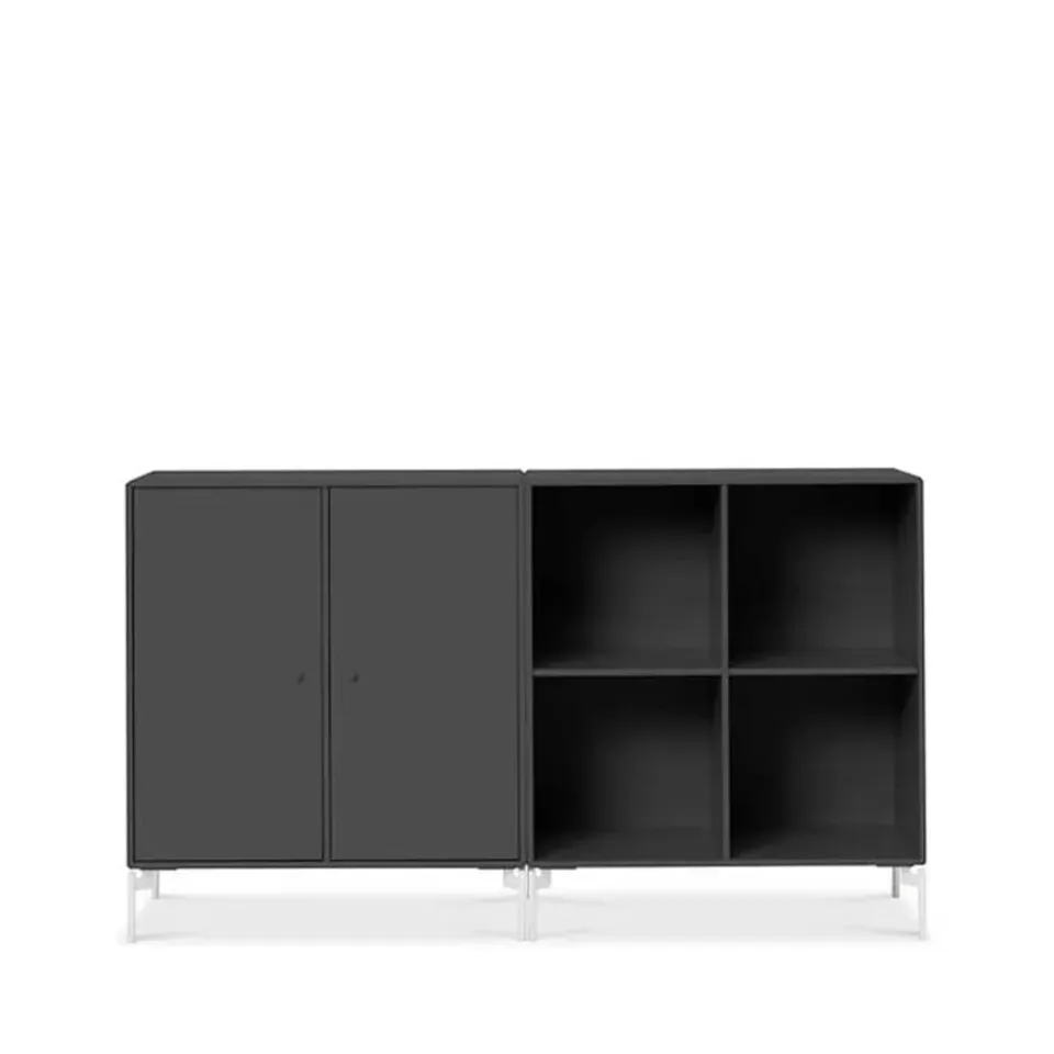 Montana Senkit & Sivupöydät^Pair sivupöytä, Anthracite 04, valkoiseksi maalatut jalat