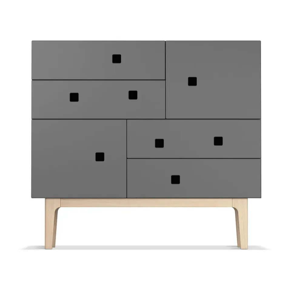 Zweed Lipastot & Säilytyslaatikostot^Peep B1 -lipasto, Slate grey, valkopigmentoitu tammi
