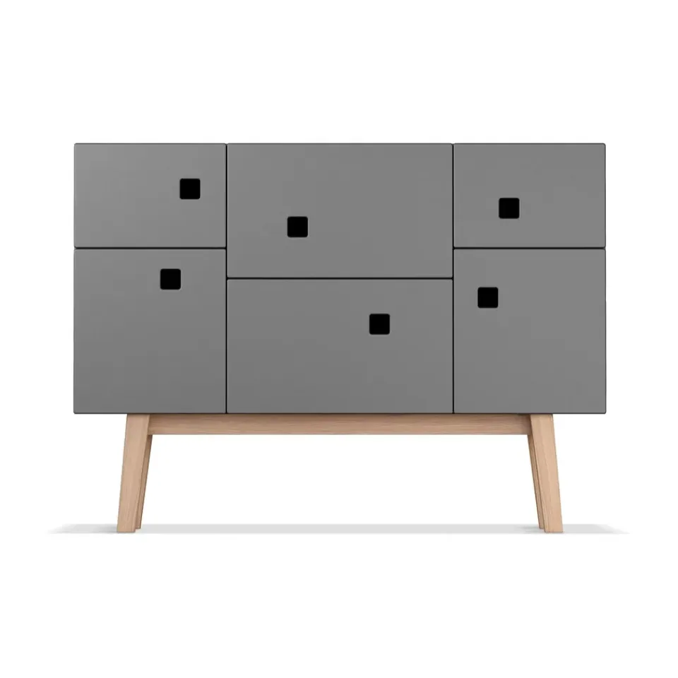 Zweed Kaapit & Vitriinit^Peep C2 -kaappi, Slate grey, retro, tammijalat