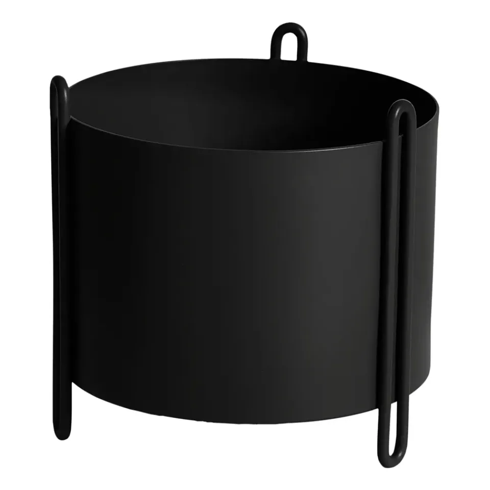 Woud Ruukut^Pidestall kukkaruukku small Ø15 cm, Musta