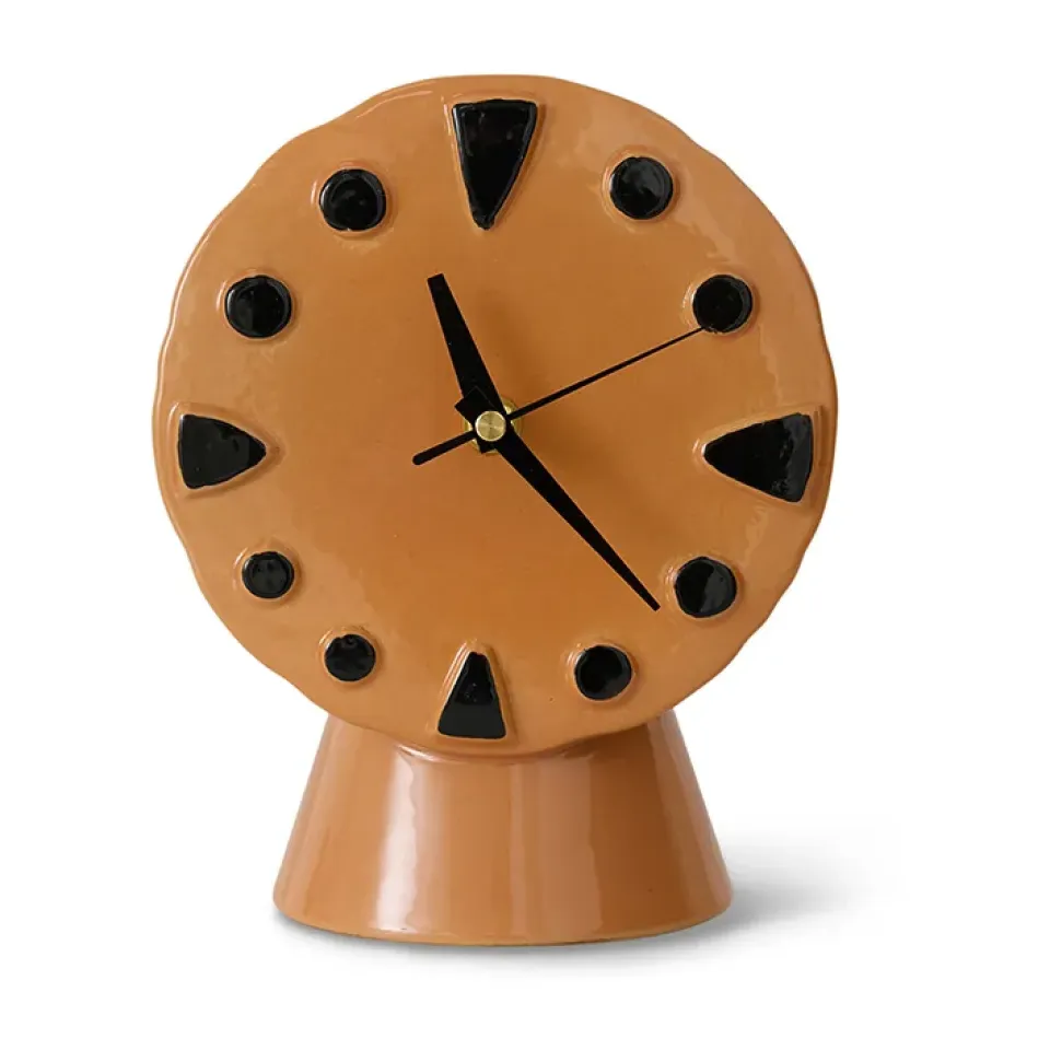 HKliving Pöytäkellot^Retro keramiikkakello 20,8 cm, Virheä.