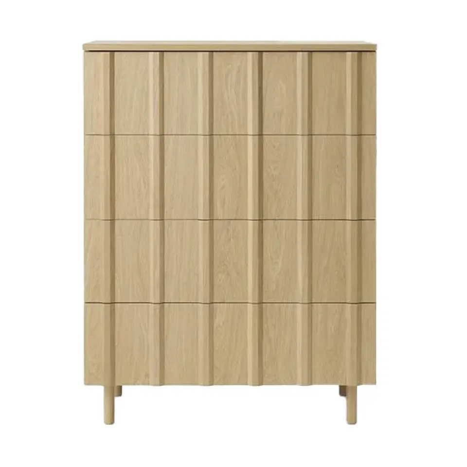 Normann Copenhagen Senkit & Sivupöydät^Rib lipasto 4 laatikkoa, Oak