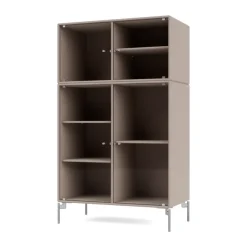 Montana Kaapit & Vitriinit^Ripple III vitriinikaappi 69,6x117,6x38 cm, Mushroom-jalat chrome