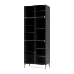 Montana Kaapit & Vitriinit^Ripple IV vitriinikaappi 69,6x187,2x38 cm, Anthracite-jalat brass