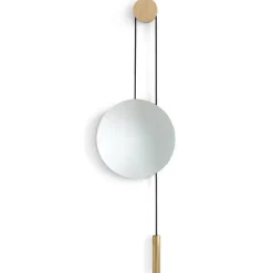 New Works Pyöreät Peilit|Seinäpeilit^Rise and Shine -peili, Natural oak-brass weight