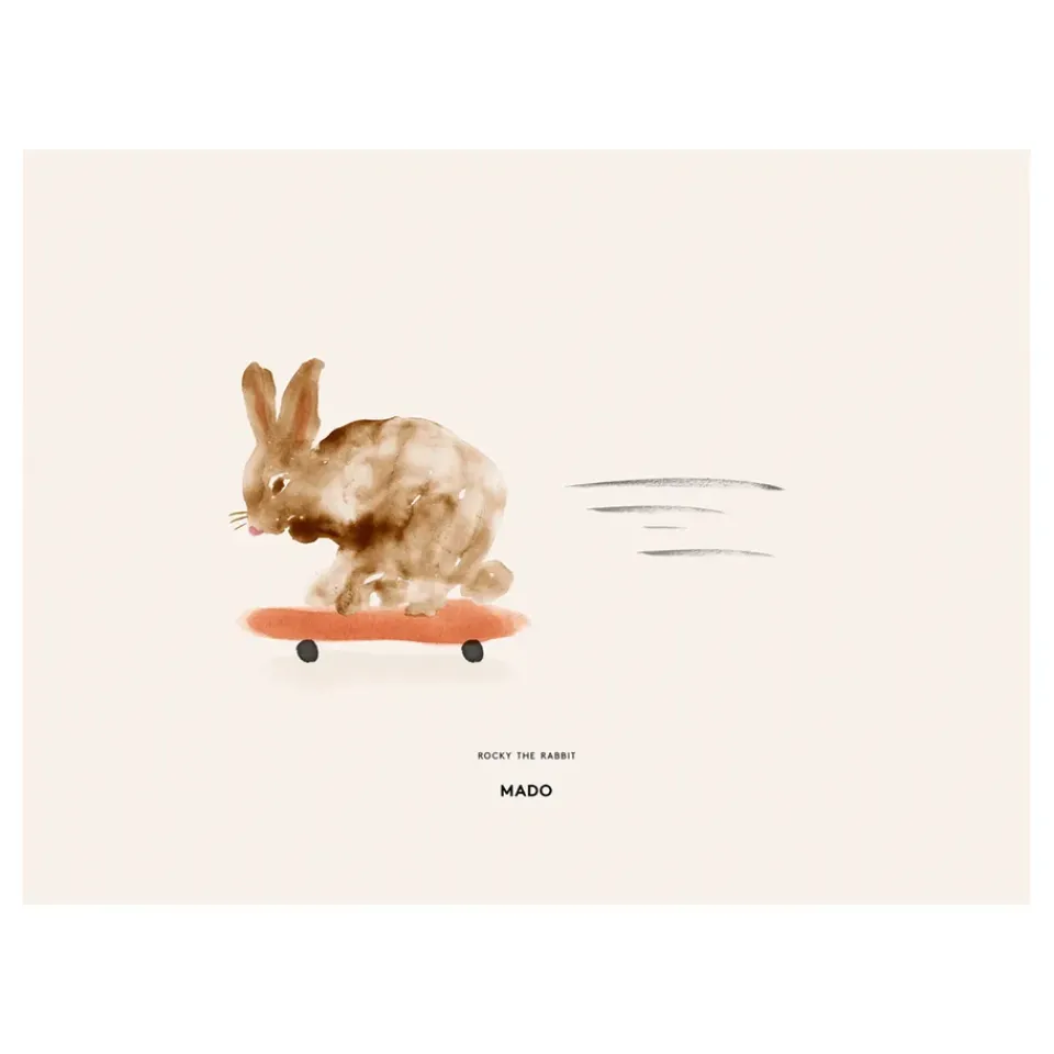 Paper Collective Julisteet|Lastenhuoneen Sisustus^Rocky the Rabbit -juliste, 30x40 cm