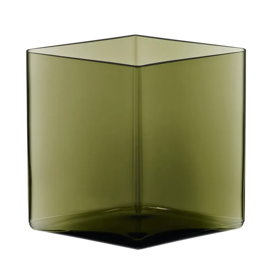 Iittala Maljakot^Ruutu maljakko 20,5 x 18 cm, sammaleenvihreä