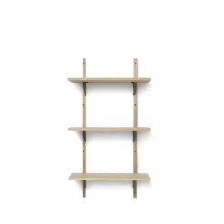 Ferm Living Hyllyt & Hyllyjärjestelmät^Sector hylly triple narrow, Natural oak, s/l, musta messinki