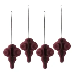 Scandi Living Joulukoristeet^Spira joulukuusenpallot 4 kpl, Red