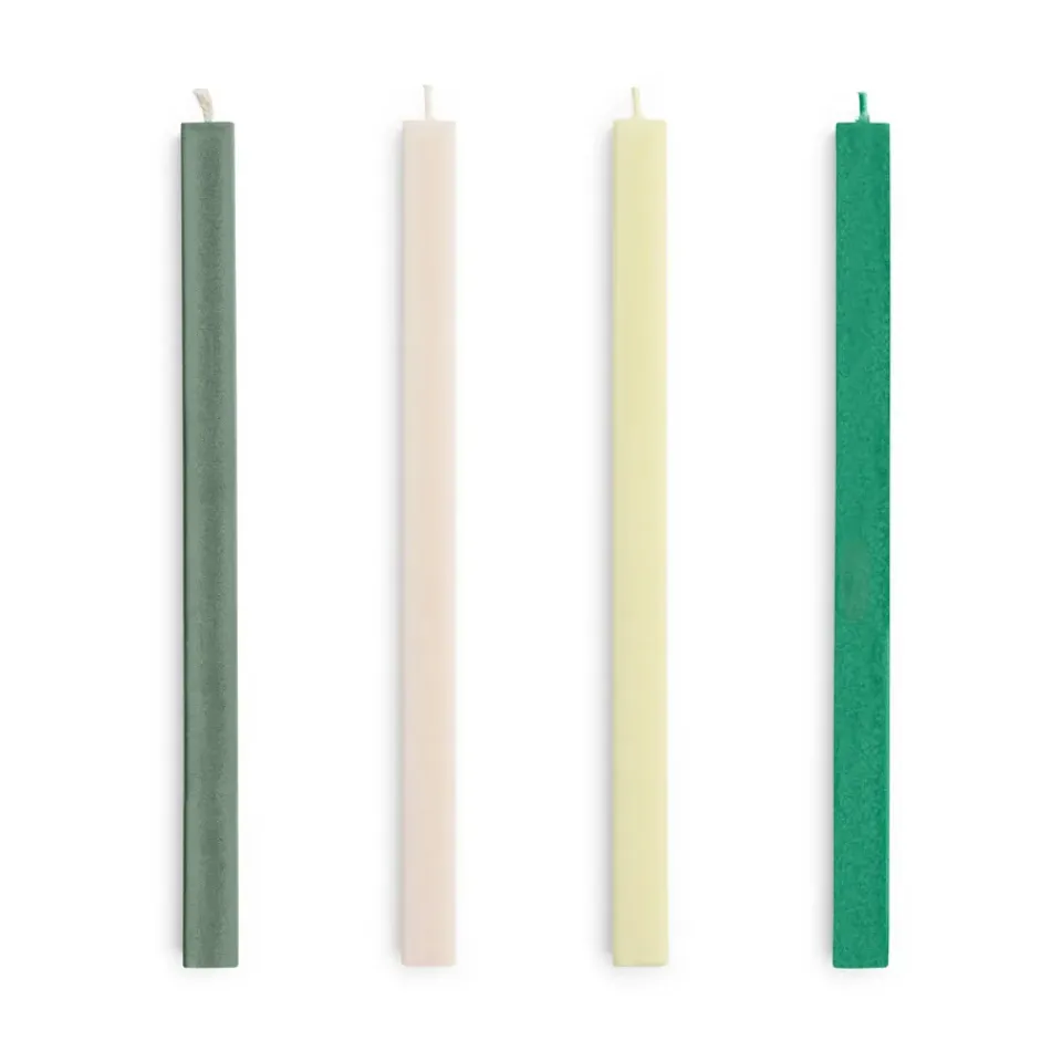 HAY Kynttilät^Square Candle kynttilä mix 4-pack, Greens-whites