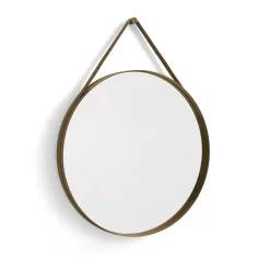 HAY Pyöreät Peilit|Seinäpeilit^Strap Mirror -peili Ø 70 cm, Light brown