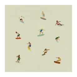 Fine Little Day Julisteet|Lastenhuoneen Sisustus^Surfers juliste, Beige, 40x40 cm.
