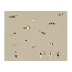 Fine Little Day Julisteet|Lastenhuoneen Sisustus^Swimmers juliste, Beige, 40x50 cm