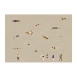 Fine Little Day Julisteet|Lastenhuoneen Sisustus^Swimmers juliste, Beige, 50x70 cm