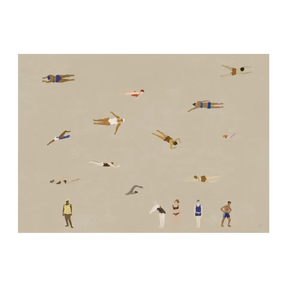 Fine Little Day Julisteet|Lastenhuoneen Sisustus^Swimmers juliste, Beige, 50x70 cm