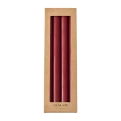 Tell Me More Kynttilät^dinner steariinilyhdyt 28 cm 4-pack, Tummanpunainen