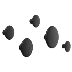 Muuto Koukut & Vaateripustimet|Lastenhuoneen Säilytys^The Dots ripustin, 5 kpl, Musta saarni