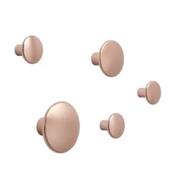 Muuto Koukut & Vaateripustimet|Lastenhuoneen Säilytys^The Dots ripustin metalli 5 kpl, Rose