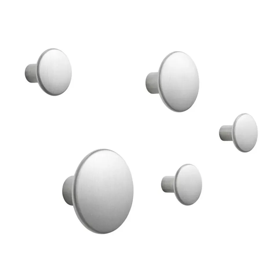 Muuto Koukut & Vaateripustimet|Lastenhuoneen Säilytys^The Dots ripustin metalli 5 kpl, Alumiini