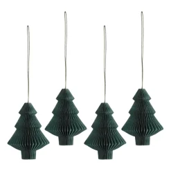 Scandi Living Joulukoristeet^Tree joulukuusenpallot 4 kpl, Forest Green